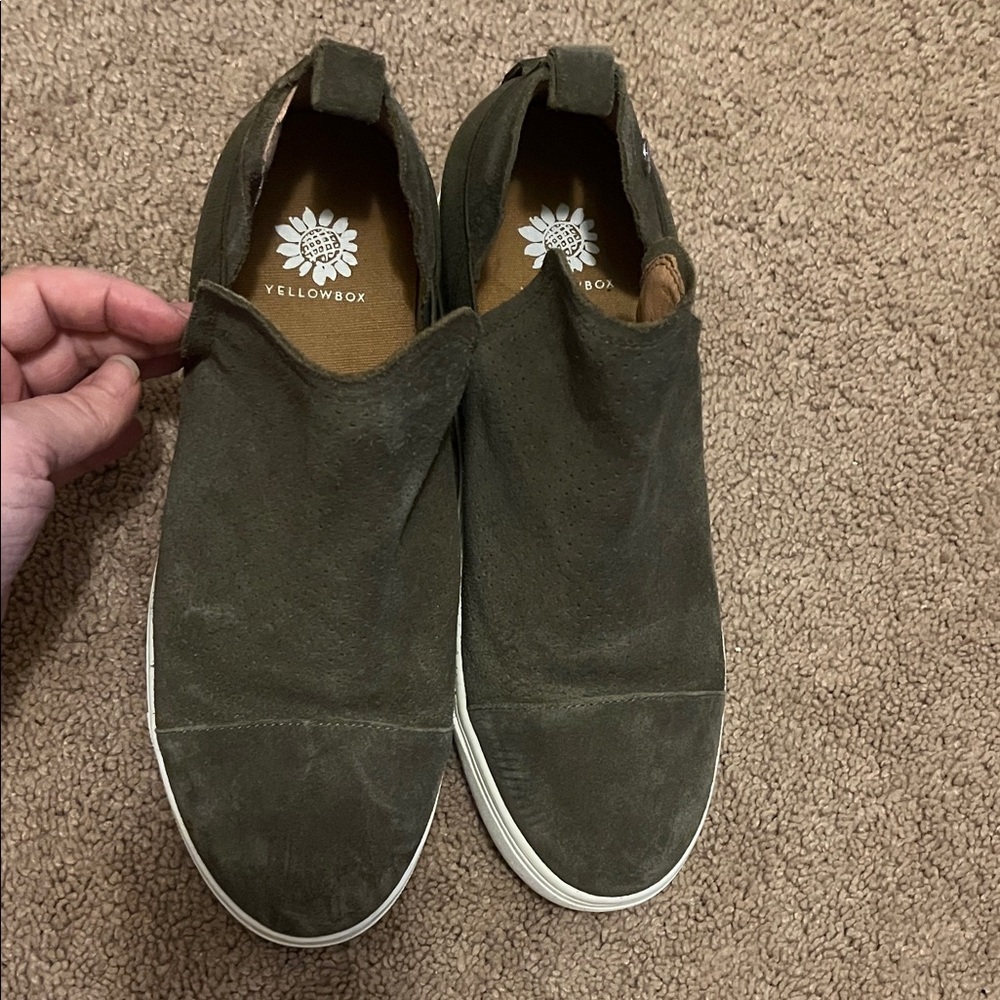 Yellow Box Women’s Olive Suede Slip-On Shoes